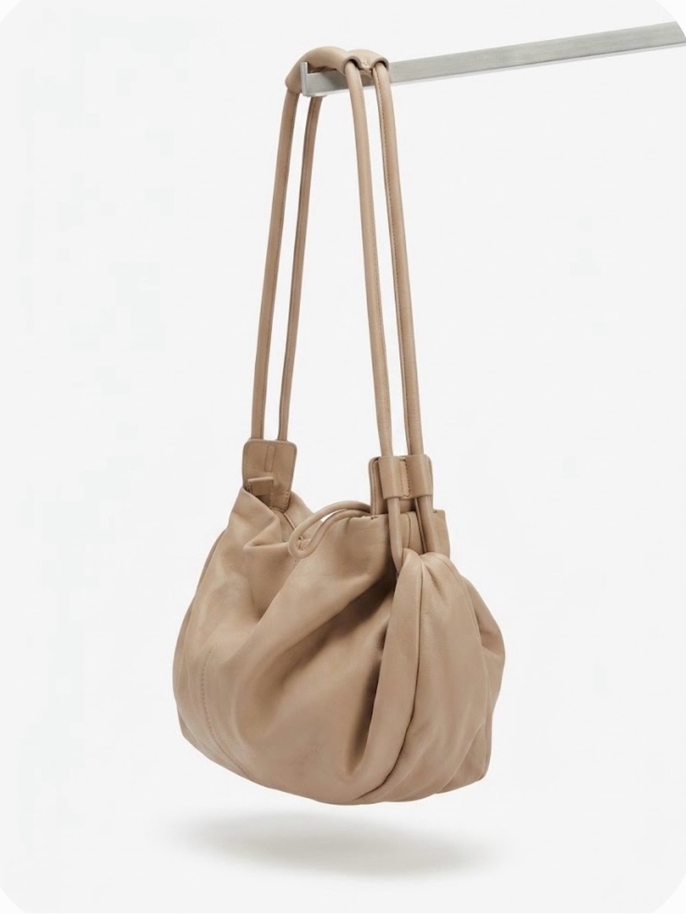 Banana Republic Vintage Slouchy Leather Hobo Bag Cream SUM09